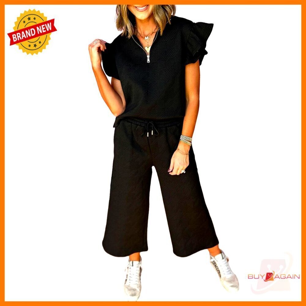 2-Piece Lounge Set, Polyester Blend, Regular Fit, Casual Wear